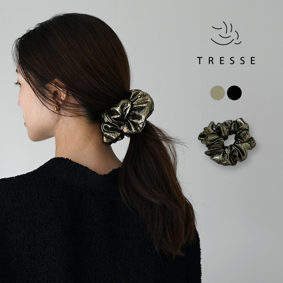 TRESSE（トレス） Gabrielle ビッグ シュシュ / レディース ヘアゴム ヘアアクセサリー 無地 ラメ