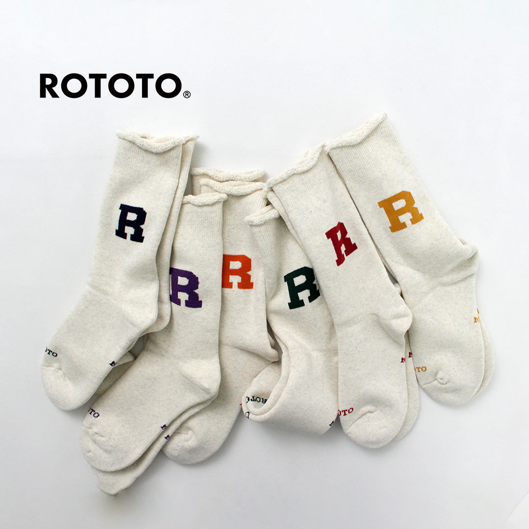 ROTOTO（ロトト）ラフィー スウェット ソックス Rロゴ