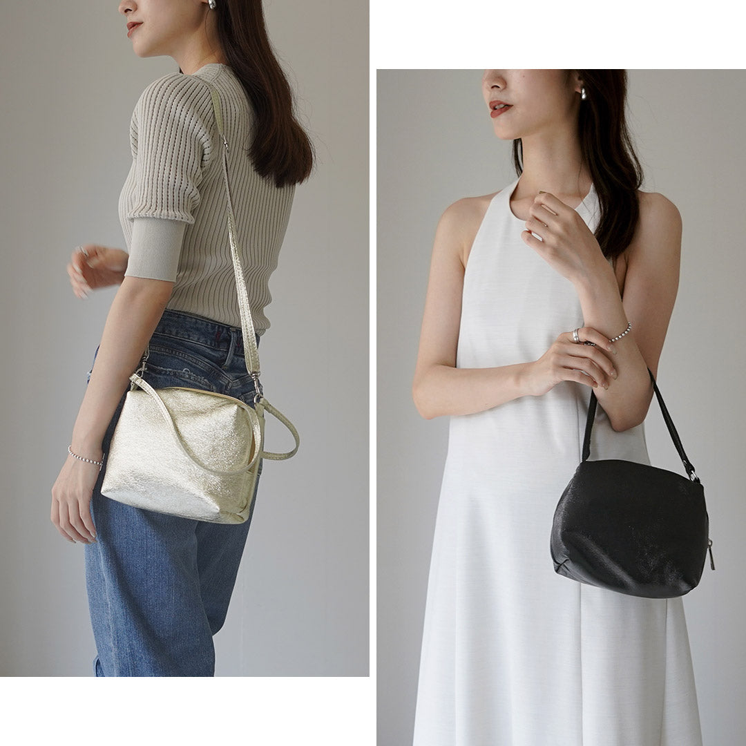 FROU FROU BAGS（フルフル バッグ） 2WAY レザーポーチ / バッグ ショルダーバッグ 小さめ 斜めがけ ハンドバッグ 本革 牛革