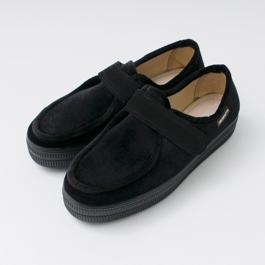 ALBEROLA（アルベローラ） ベロア モックベルト シューズ / ベルクロ