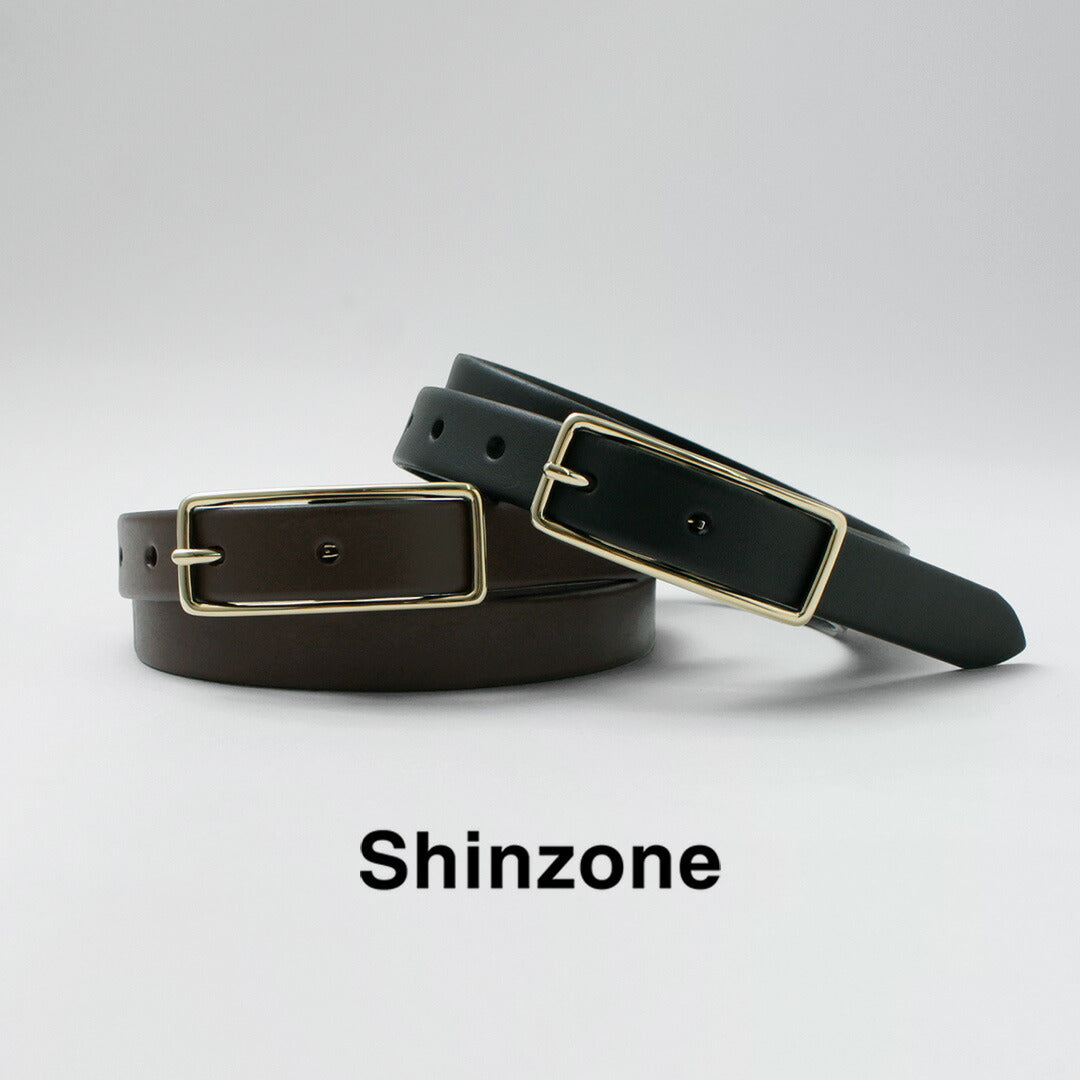 SHINZONE（シンゾーン） スレンダーレザーベルト / レディース 革 本革 レザー カジュアル 日本製 細め ビジネス 15AMSIT55 SLENDER LEATHER BELT