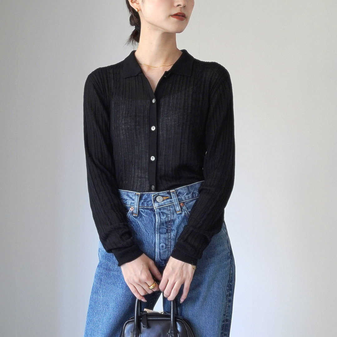 SHINZONE（シンゾーン）シアー ニット カーディガン  24AMSNI08 / レディース トップス カーディガン シア— 長袖 SHEER KNIT CARDIGAN