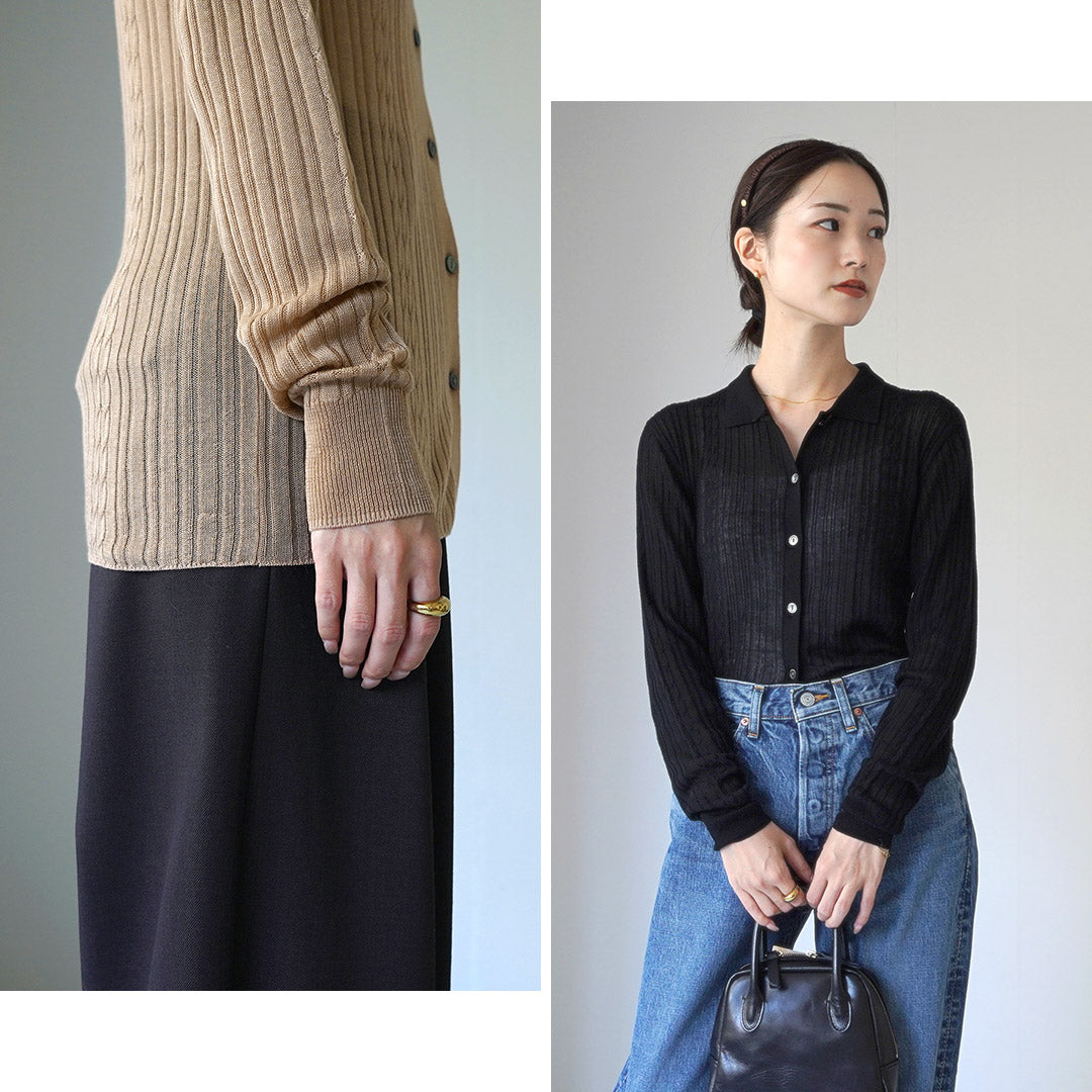 SHINZONE（シンゾーン）シアー ニット カーディガン  24AMSNI08 / レディース トップス カーディガン シア— 長袖 SHEER KNIT CARDIGAN