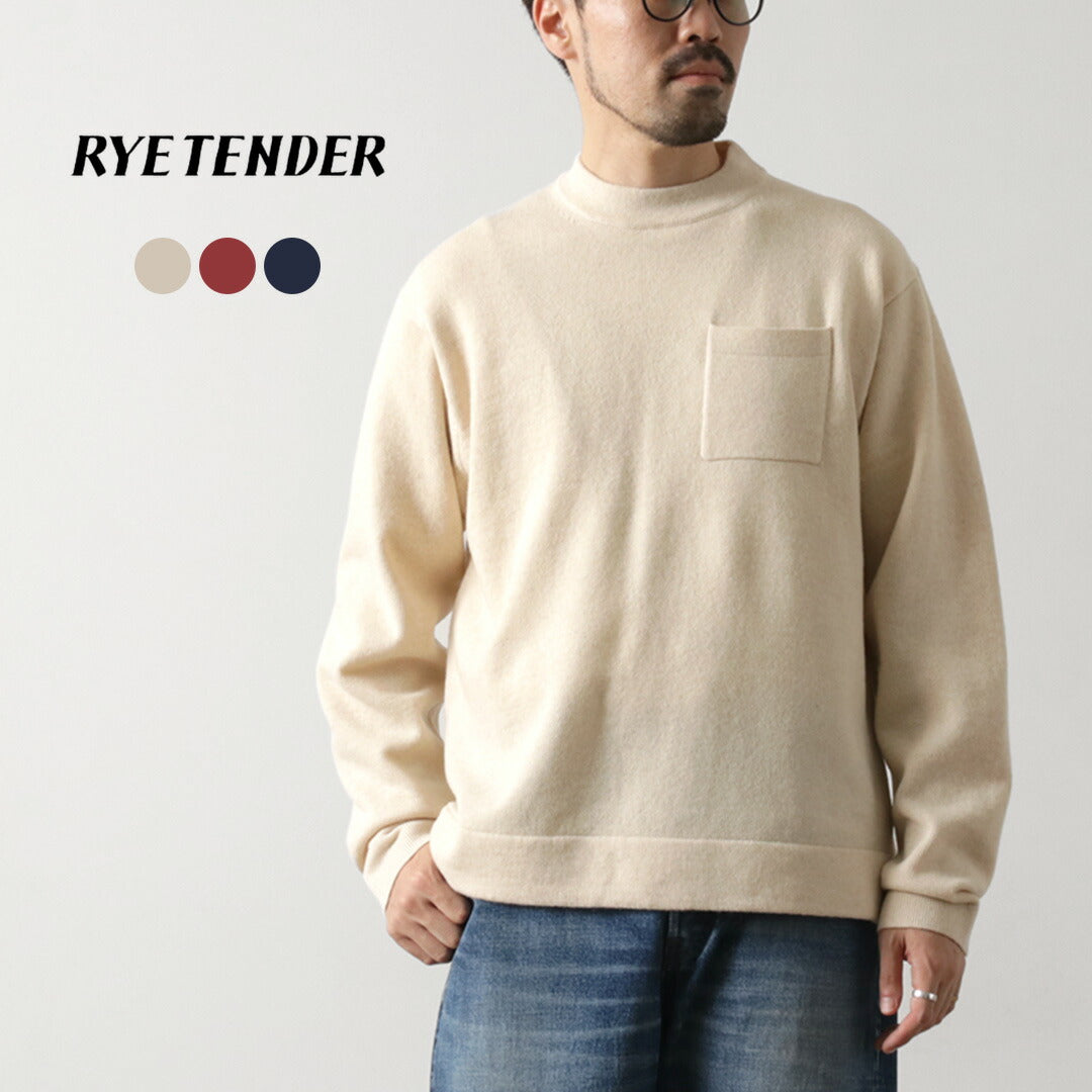 RYE TENDER（ライテンダー） ロイド ポケット プルオーパーニット / メンズ トップス 長袖 ウール 無地 LLOYD  SWEATER｜ROCOCO ONLINE STORE