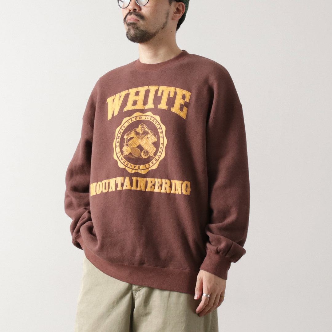 WHITE MOUNTAINEERING（ホワイトマウンテニアリング） カレッジロゴ スウェット / メンズ 長袖 プリント プルオーバー オーバーサイズ 裏起毛 COLLEGE LOGO SWEAT