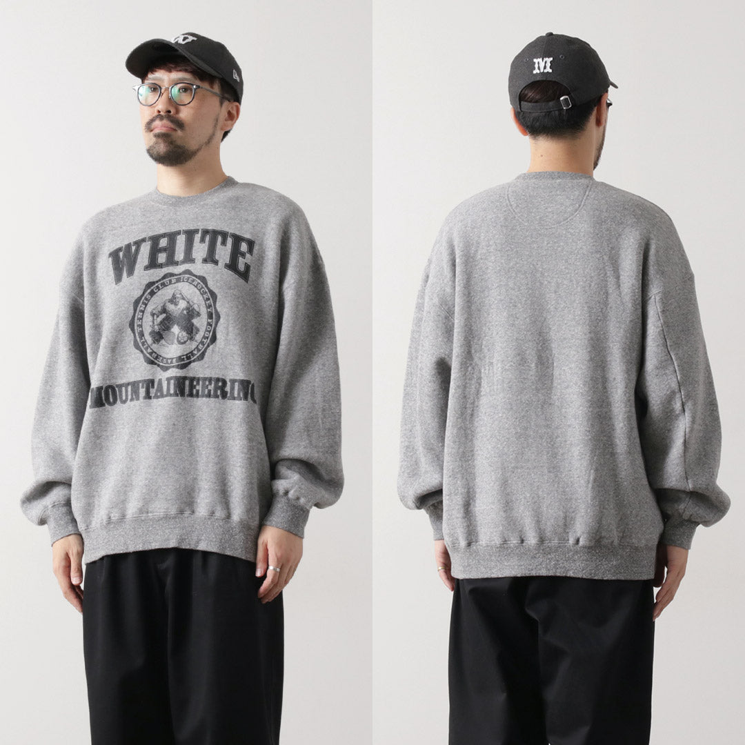 WHITE MOUNTAINEERING（ホワイトマウンテニアリング） カレッジロゴ スウェット / メンズ 長袖 プリント プルオーバー オーバーサイズ 裏起毛 COLLEGE LOGO SWEAT