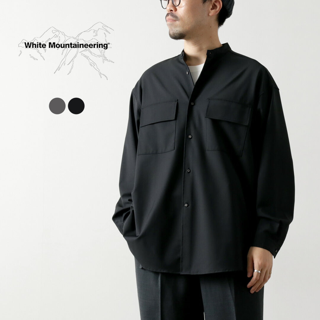 WHITE MOUNTAINEERING（ホワイトマウンテニアリング） ストレッチ バンドカラーシャツ / メンズ 長袖 カジュアル STRETCH  BAND COLLAR SHIRT｜ROCOCO ONLINE STORE