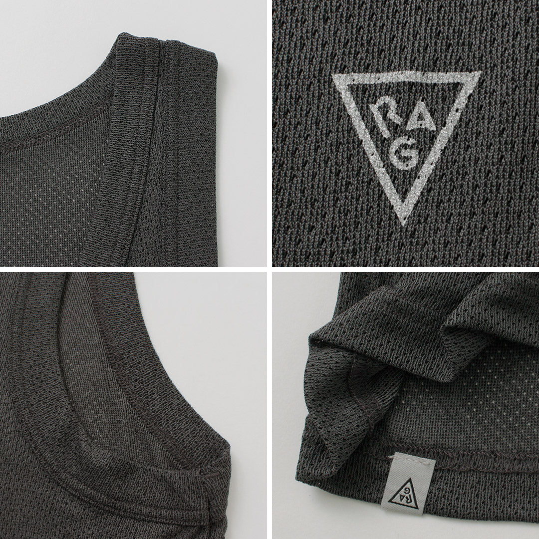 RAG（ラグ） エアードライ ブリザブル タンクトップ / メンズ インナー 下着 肌着 速乾 メッシュ AIR DRY breathable Tank-Top