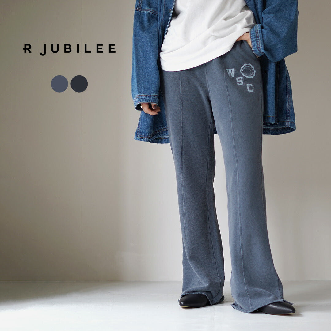 R JUBILEE（アール ジュビリー） フレア プリント スウェットパンツ / レディース 綿 裏毛 日本製 Flare Print Sweat  Pants｜ROCOCO ONLINE STORE