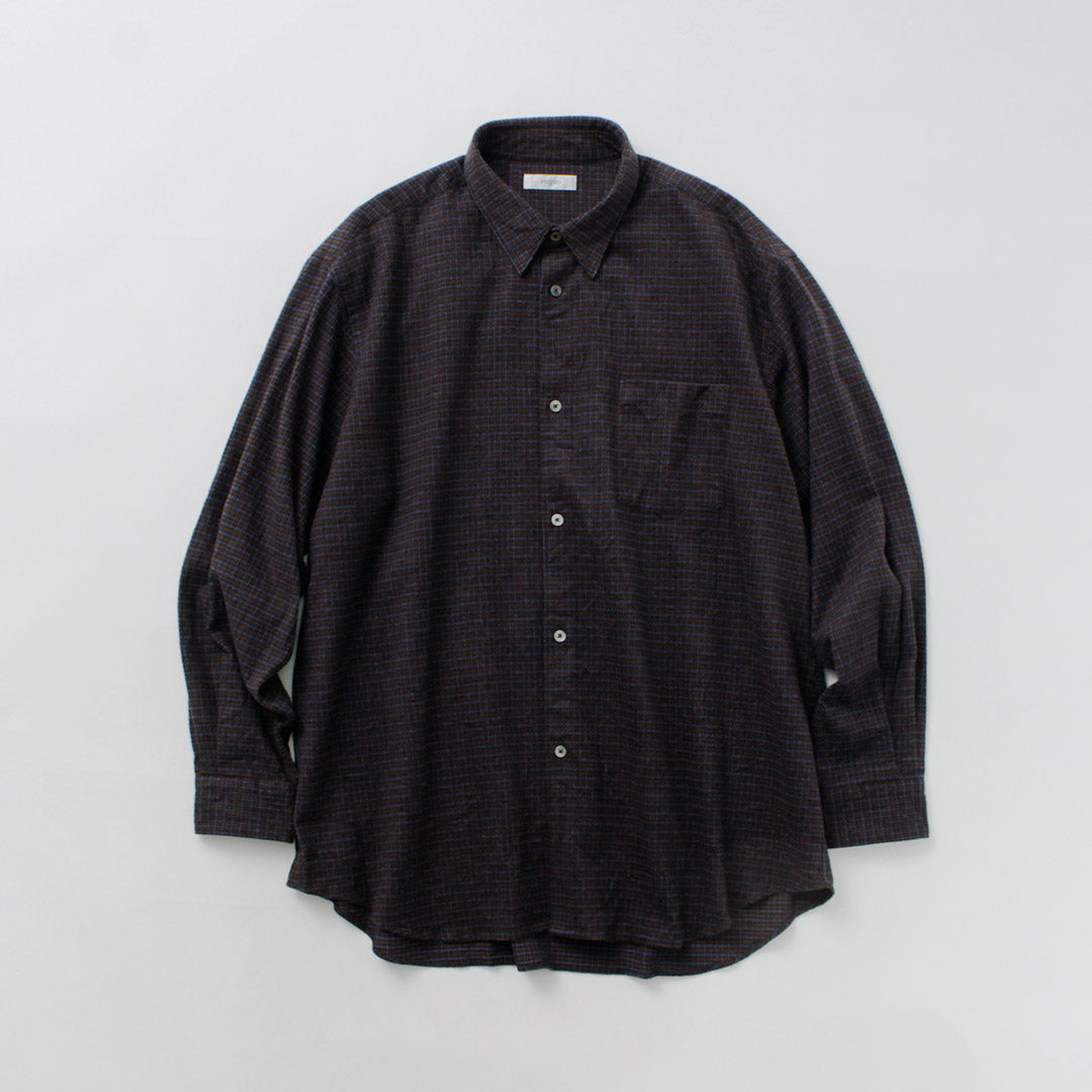 FUJITO（フジト） ビッグサイズシャツ マイクロチェック / ネルシャツ メンズ 長袖 カジュアル 柄 日本製 BS Shirt