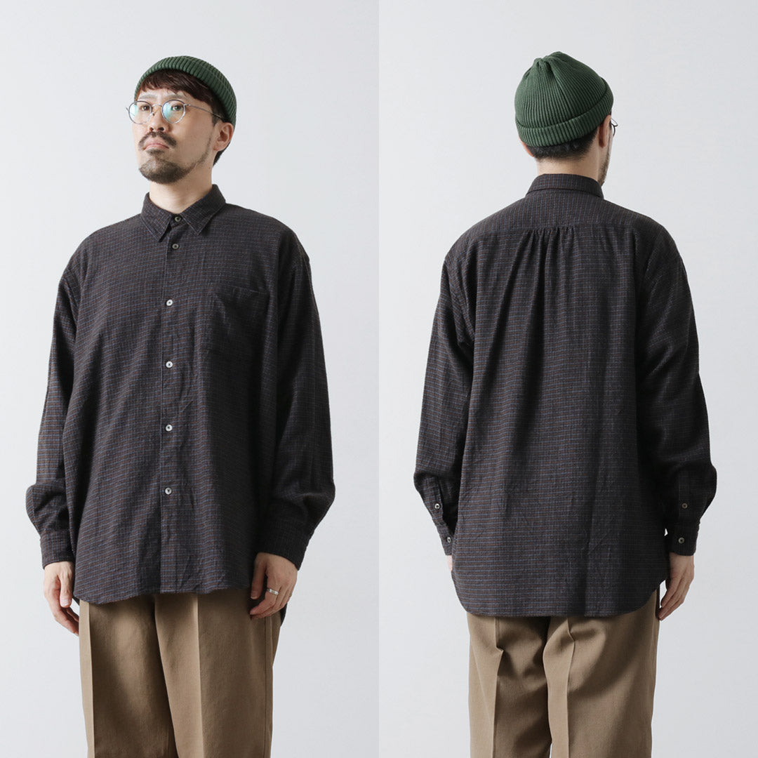 FUJITO（フジト） ビッグサイズシャツ マイクロチェック / ネルシャツ メンズ 長袖 カジュアル 柄 日本製 BS Shirt