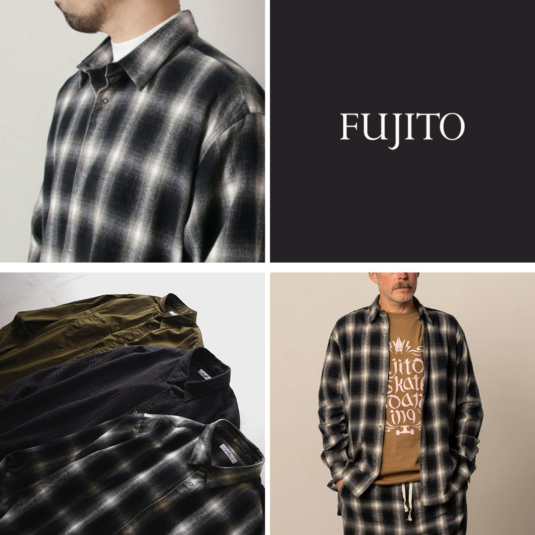 FUJITO（フジト） リングシャツ オンブレーチェック / ネルシャツ メンズ 長袖 カジュアル 柄 日本製 Ring Shirt