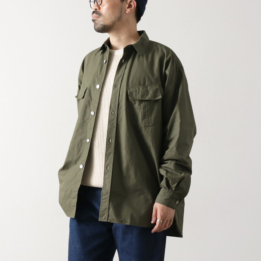 FUJITO（フジト） ファティーグシャツ リップストップ / メンズ 長袖 ミリタリー 無地 日本製 Fatigue Shirt