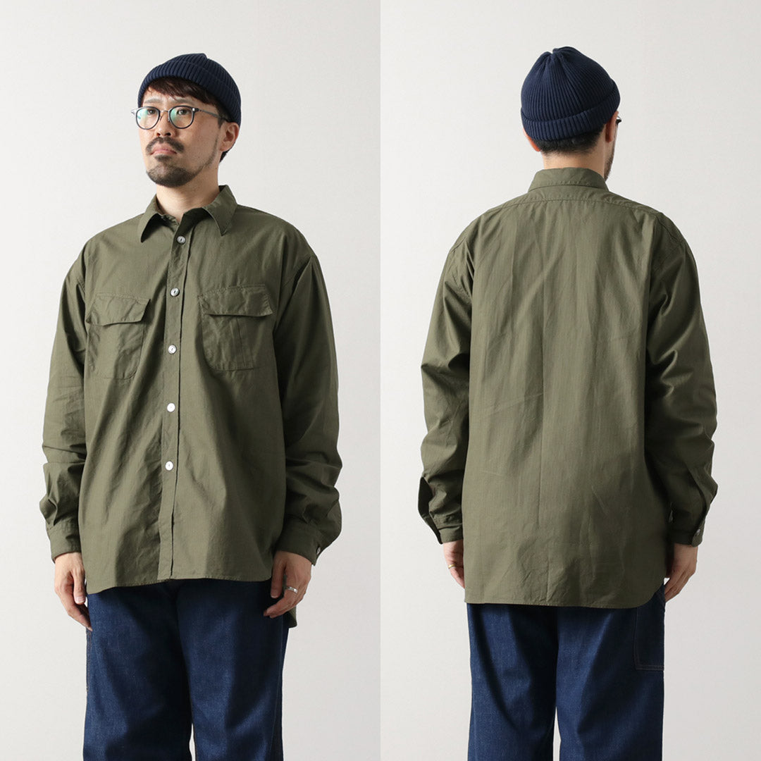 FUJITO（フジト） ファティーグシャツ リップストップ / メンズ 長袖 ミリタリー 無地 日本製 Fatigue Shirt