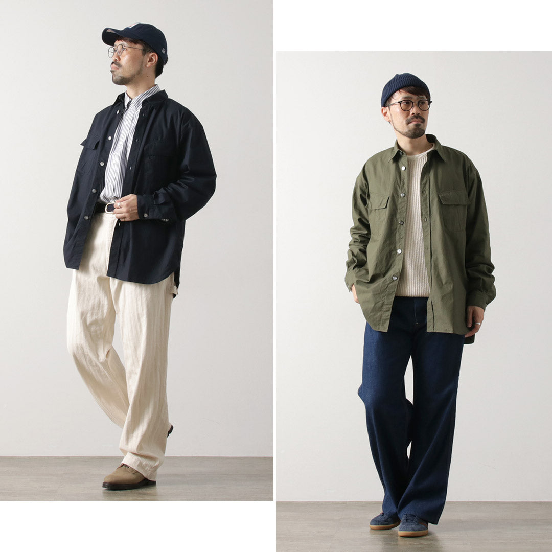 FUJITO（フジト） ファティーグシャツ リップストップ / メンズ 長袖 ミリタリー 無地 日本製 Fatigue Shirt