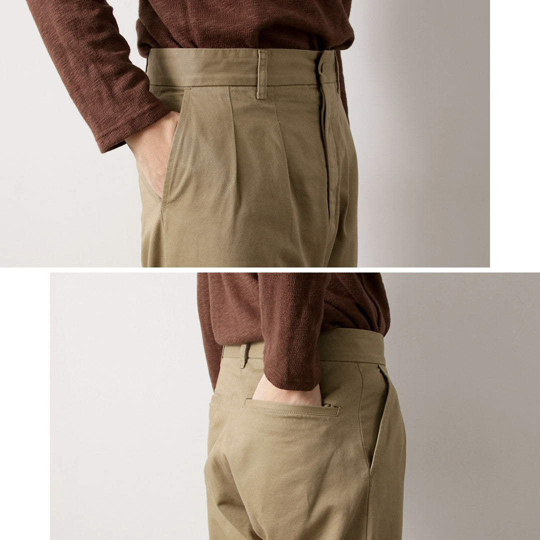 FUJITO（フジト） 2タック トラウザー チノ / メンズ チノパン 綿 コットン 日本製 2 Tuck Trousers