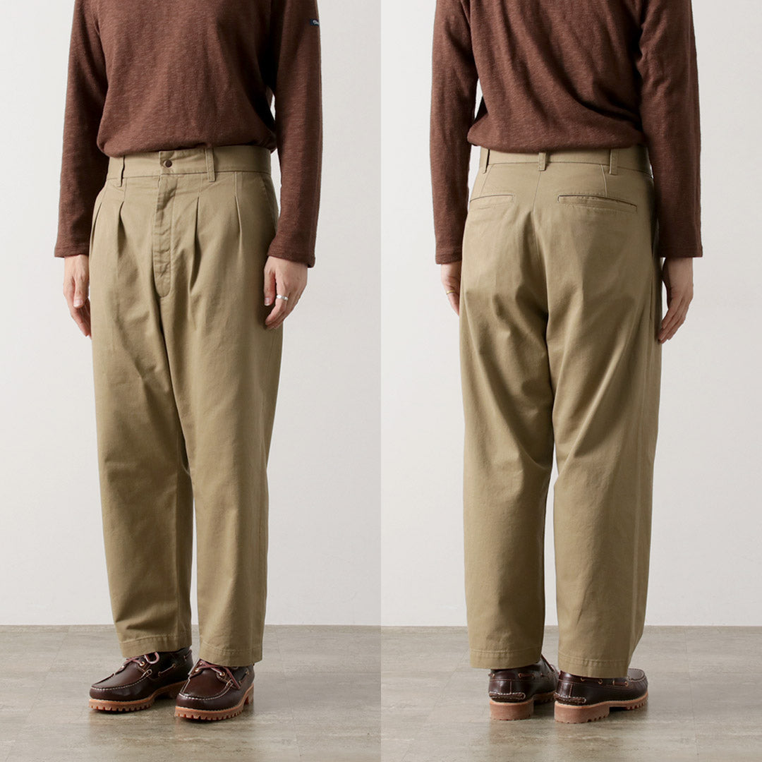 FUJITO（フジト） 2タック トラウザー チノ / メンズ チノパン 綿 コットン 日本製 2 Tuck Trousers