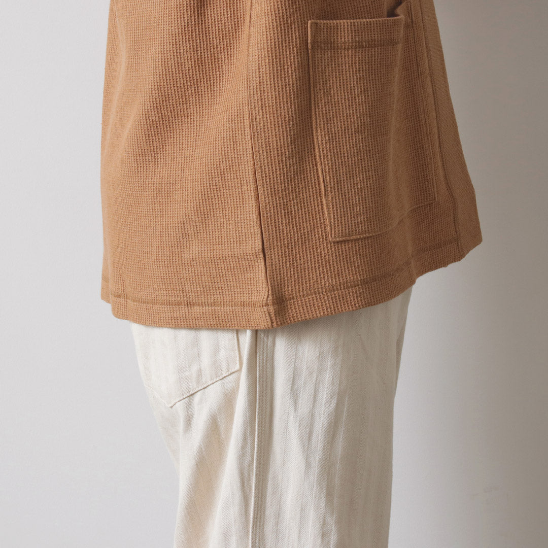 UNDYED（アンダイド） ワッフル カーディガン カラード オーガニックコットン / メンズ ボタンなし 長袖 日本製 COLORED ORGANIC COTTON WAFFLE L/S CARDIGAN