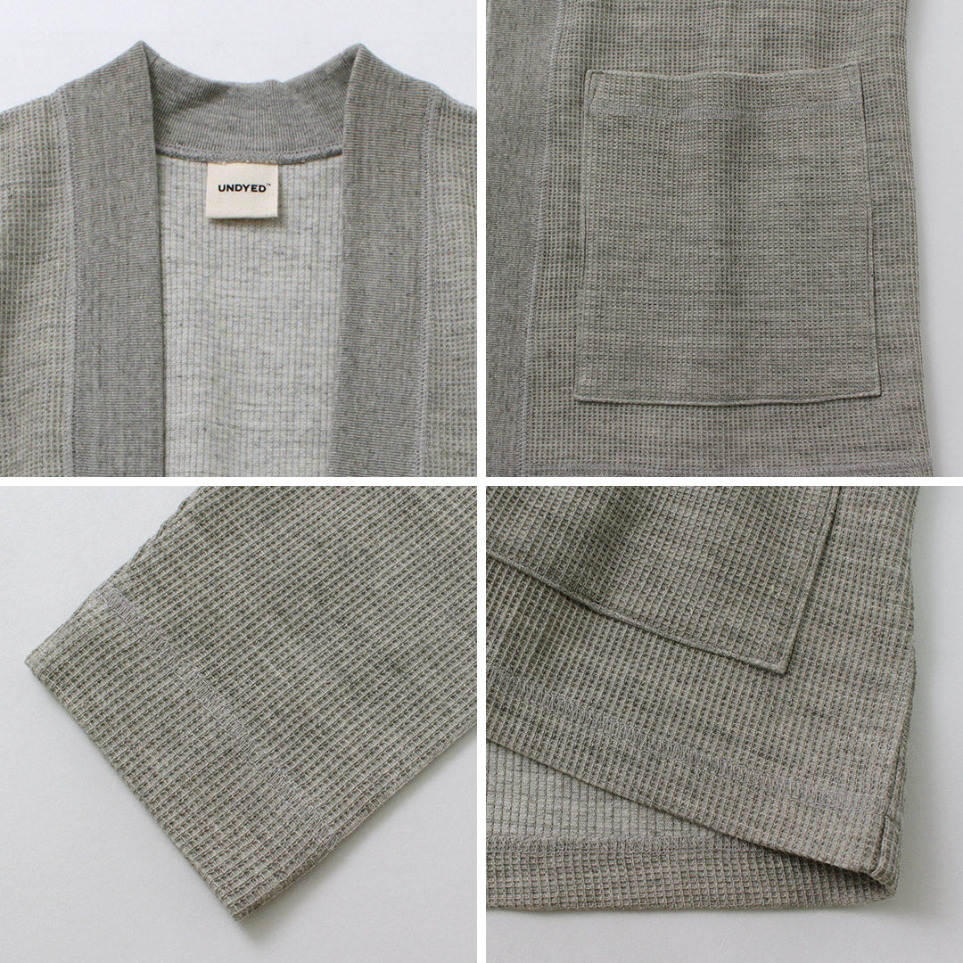 UNDYED（アンダイド） ワッフル カーディガン カラード オーガニックコットン / メンズ ボタンなし 長袖 日本製 COLORED ORGANIC COTTON WAFFLE L/S CARDIGAN