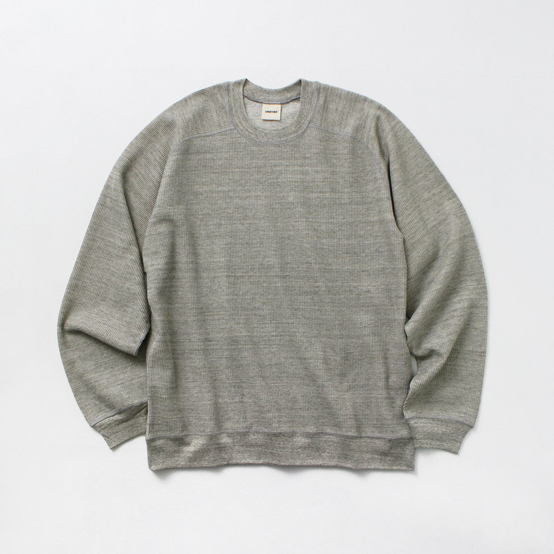 UNDYED（アンダイド） ワッフル スウェット カラード オーガニックコットン / メンズ Tシャツ 長袖 日本製 ロンT カットソー COLORED ORGANIC COTTON WAFFLE L/S SWEAT