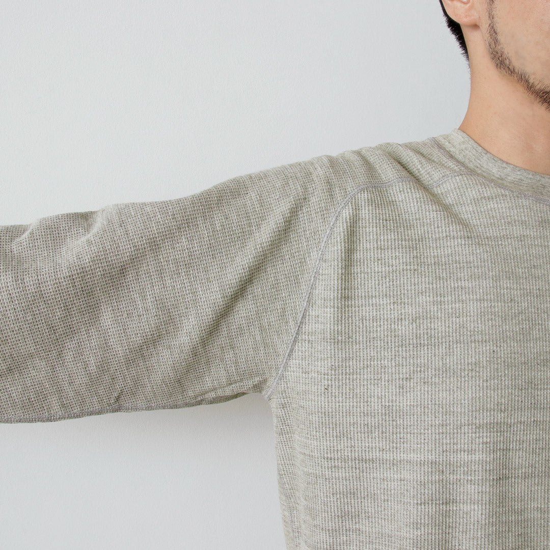 UNDYED（アンダイド） ワッフル スウェット カラード オーガニックコットン / メンズ Tシャツ 長袖 日本製 ロンT カットソー COLORED ORGANIC COTTON WAFFLE L/S SWEAT