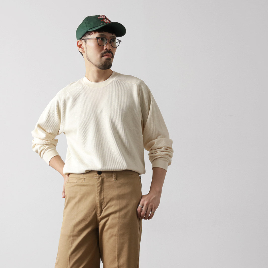 UNDYED（アンダイド） ワッフル スウェット カラード オーガニックコットン / メンズ Tシャツ 長袖 日本製 ロンT カットソー COLORED ORGANIC COTTON WAFFLE L/S SWEAT