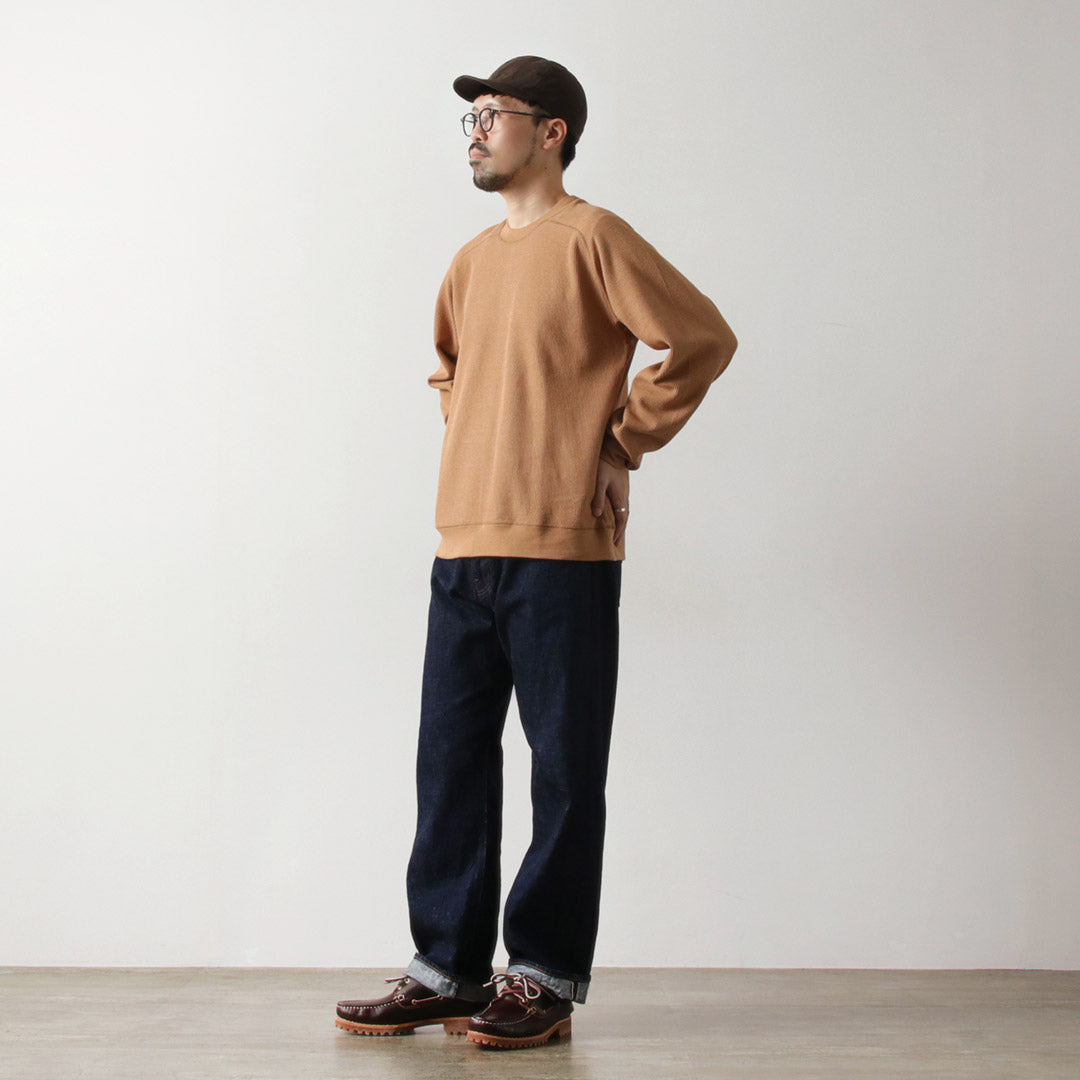 UNDYED（アンダイド） ワッフル スウェット カラード オーガニックコットン / メンズ Tシャツ 長袖 日本製 ロンT カットソー COLORED ORGANIC COTTON WAFFLE L/S SWEAT