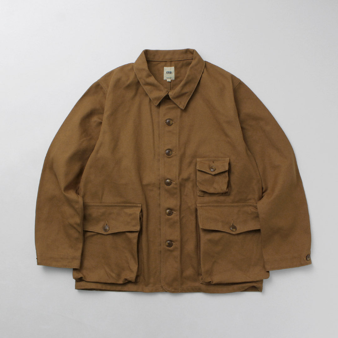 FOB FACTORY（F.O.Bファクトリー） F2448 ハンティングジャケット / メンズ ライトアウター 日本製 コットンツイル 綿100 HUNTING JKT