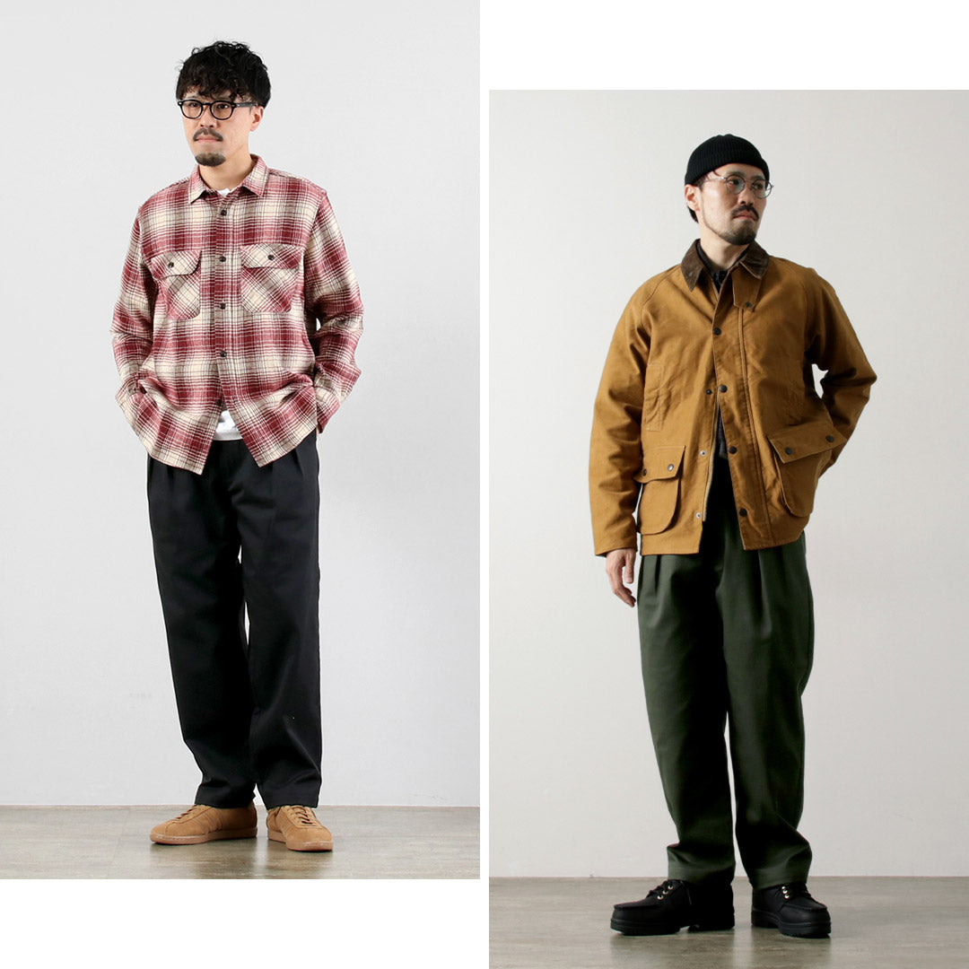 UNIVERSAL OVERALL（ユニバーサルオーバーオール） ヘリテージ T/C リラックス 2タックトラウザー STONE CARVER