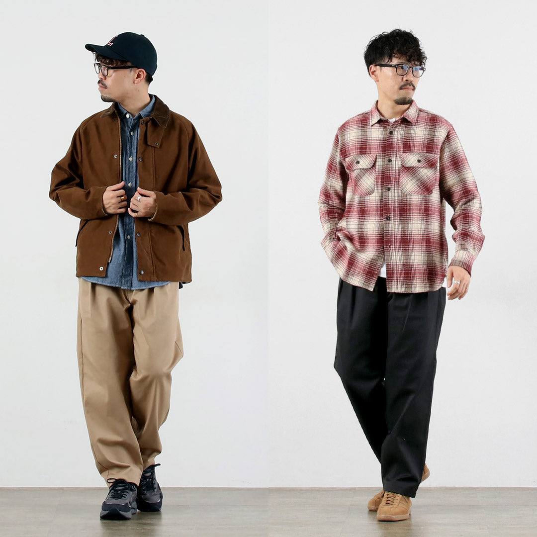 UNIVERSAL OVERALL（ユニバーサルオーバーオール） ヘリテージ T/C リラックス 2タックトラウザー STONE CARVER