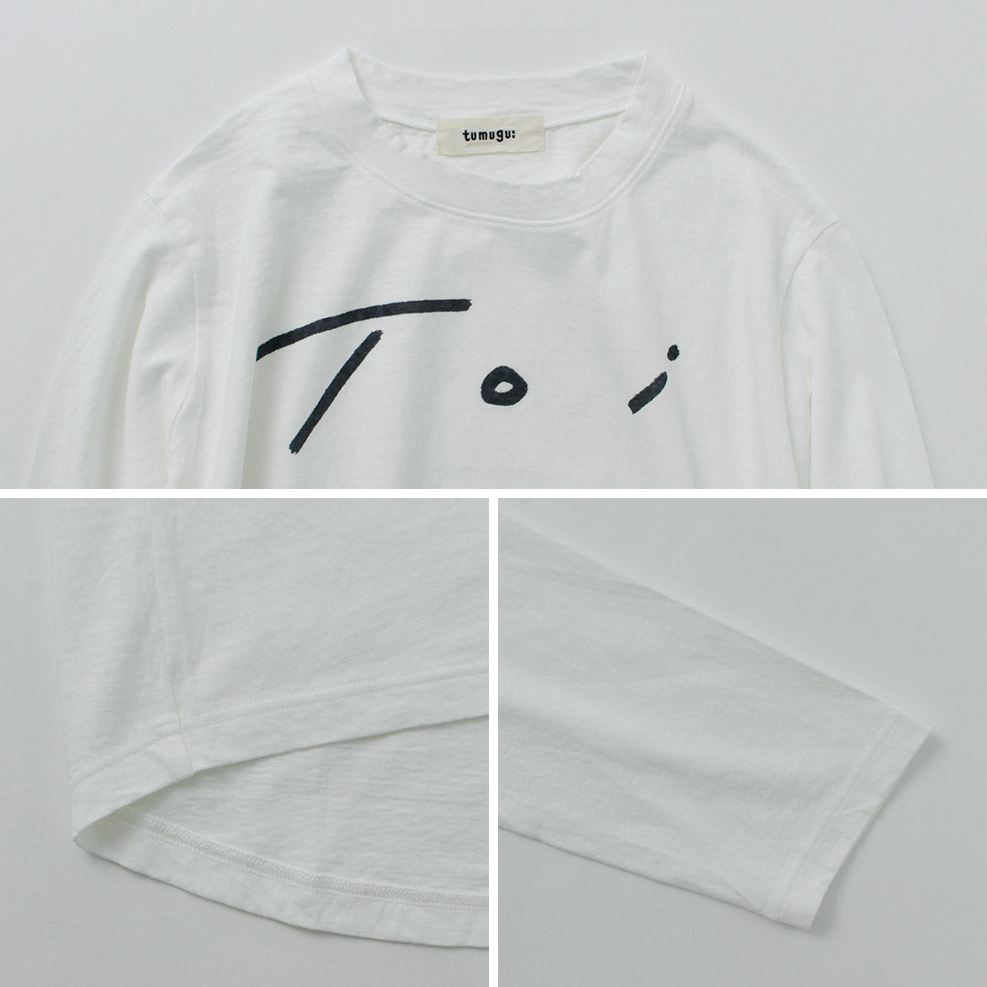 TUMUGU（ツムグ） ラフィ天竺 プリントT / Tシャツ レディース カットソー 七分袖 綿100％ コットン 日本製