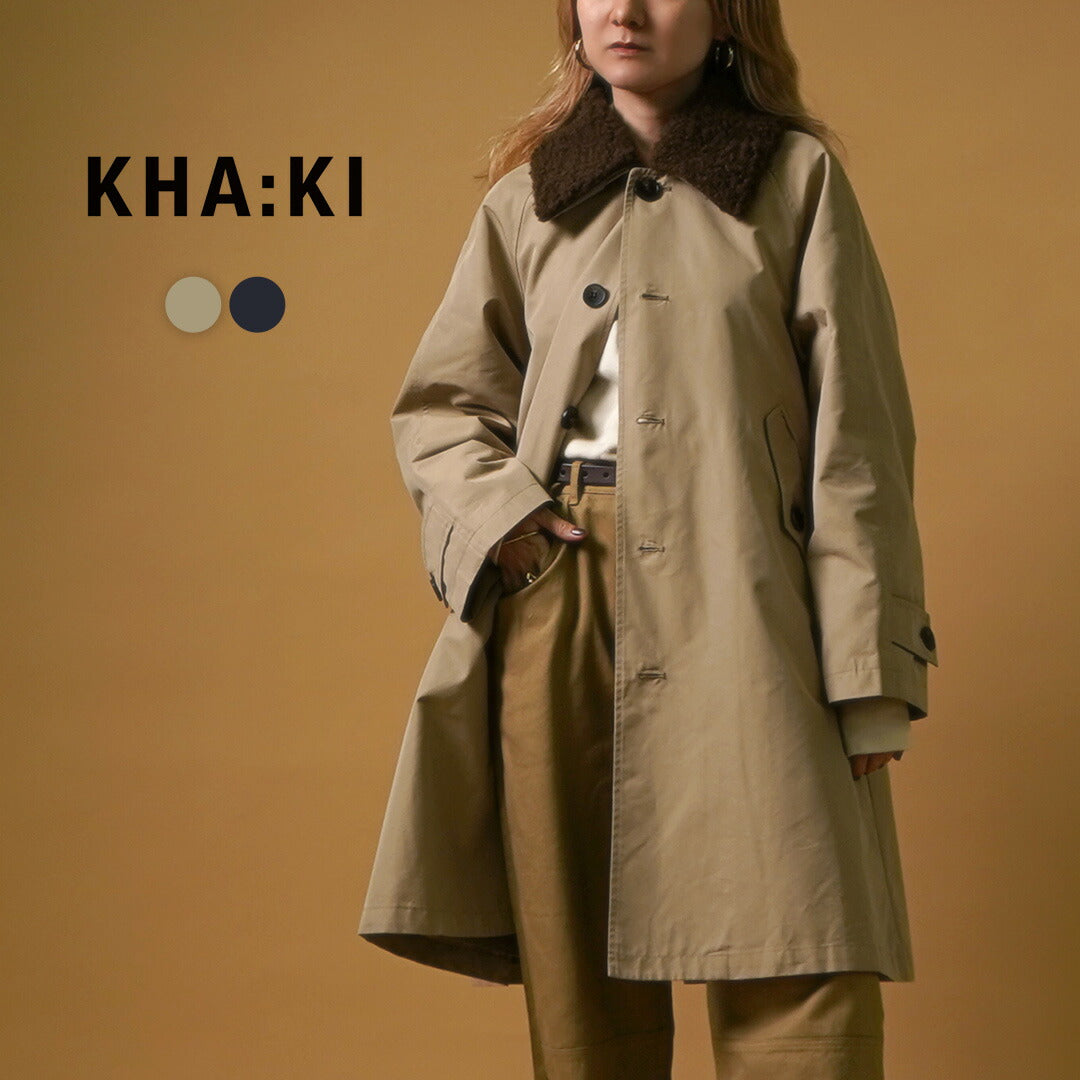 KHA:KI（カーキ） リムーバル カラー コート / レディース アウター ステンカラー ライトアウター ロング 裏地 REMOVAL COLLAR  COAT｜ROCOCO ONLINE STORE