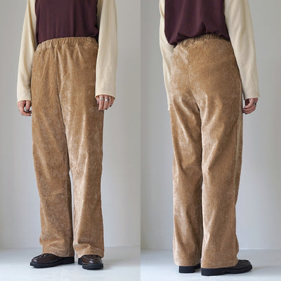 KHA:KI（カーキ） ダブルベロア　イージーパンツ / レディース ボトムス ウエストゴム ワイド ストレート DOUBLE VELOUR EASY PANTS