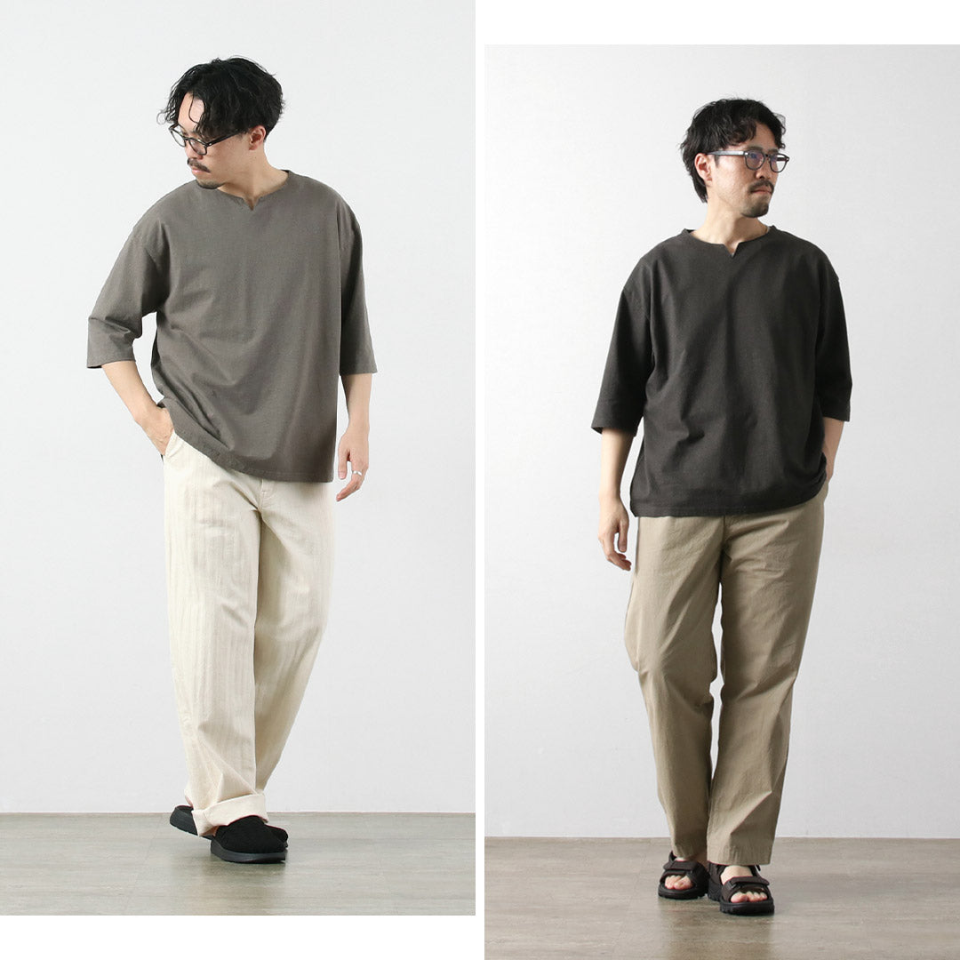 KEMA DESIGNS（ケマデザインズ） ヘンプコットン キーネックTシャツ 日本製
