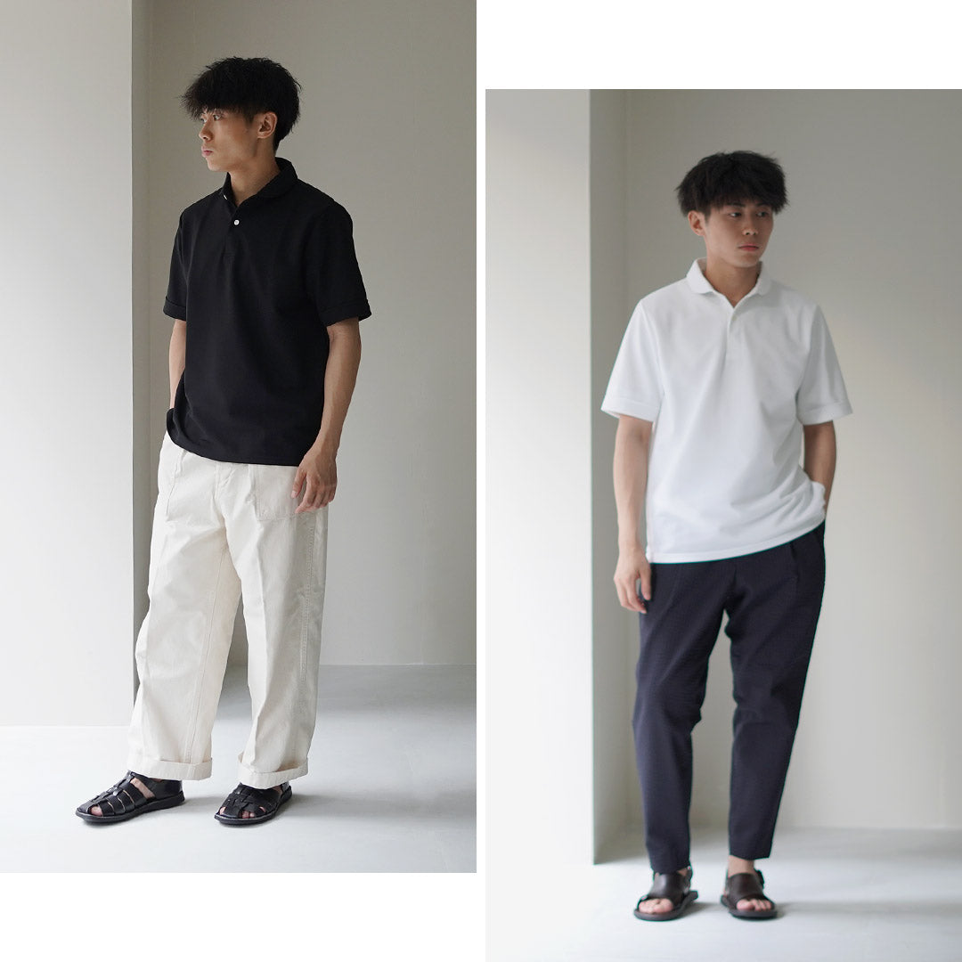 RAG（ラグ） アドバンス ラウンドカラー ポロシャツ / 半袖 トップス メンズ 吸水速乾 防臭 鹿の子 日本製 Round Collar Advanced Polo