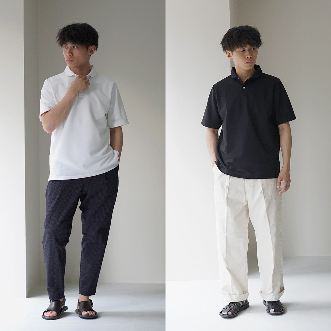 RAG（ラグ） アドバンス ラウンドカラー ポロシャツ / 半袖 トップス メンズ 吸水速乾 防臭 鹿の子 日本製 Round Collar Advanced Polo