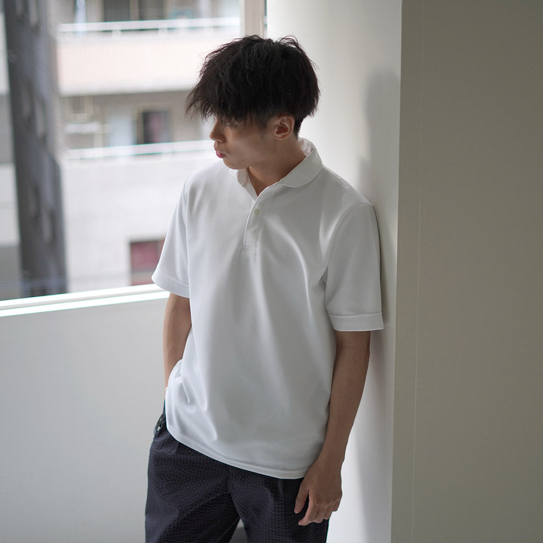 RAG（ラグ） アドバンス ラウンドカラー ポロシャツ / 半袖 トップス メンズ 吸水速乾 防臭 鹿の子 日本製 Round Collar Advanced Polo