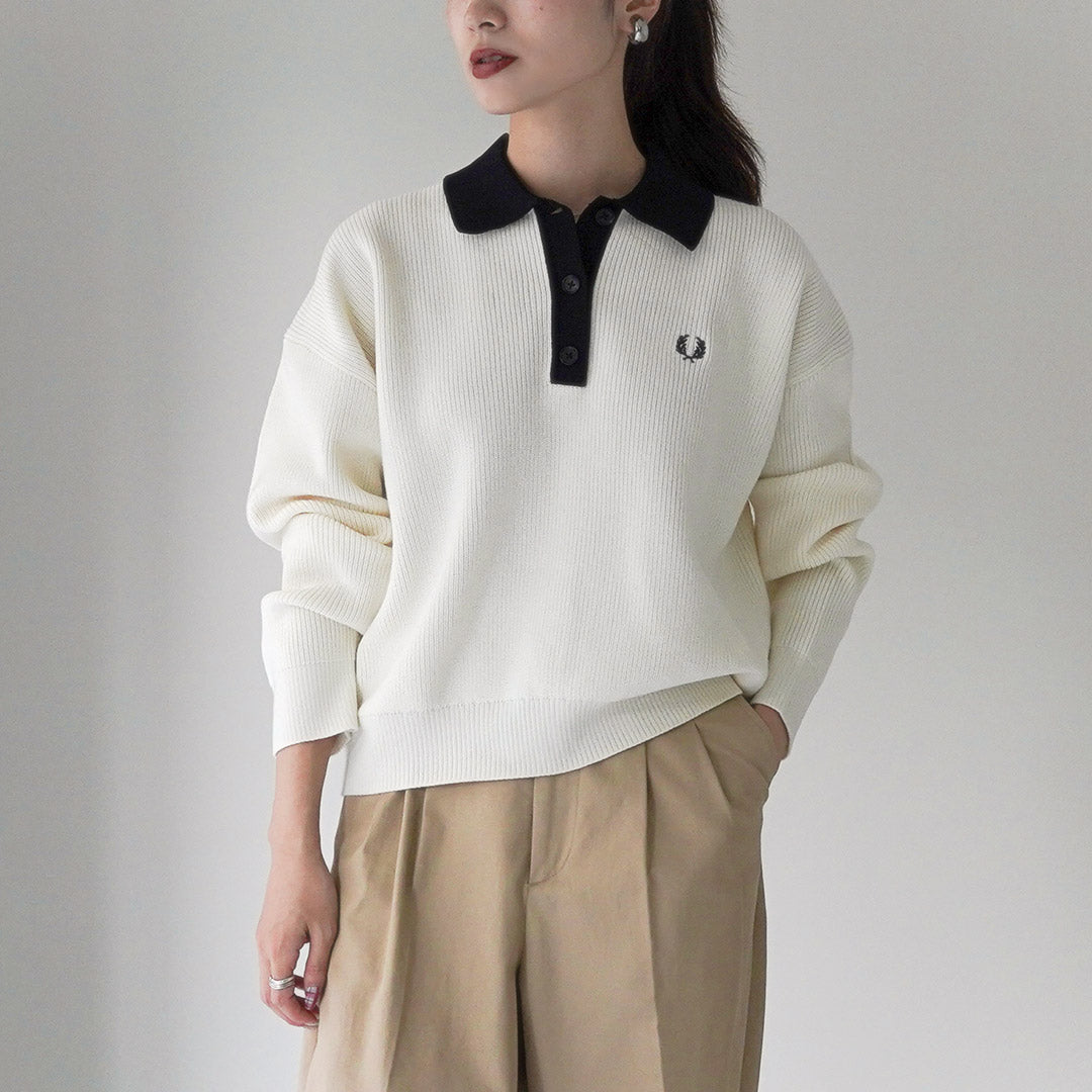 FRED PERRY（フレッドペリー） ニットシャツ / ポロシャツ 長袖 レディース セーター 襟付き｜ROCOCO ONLINE STORE