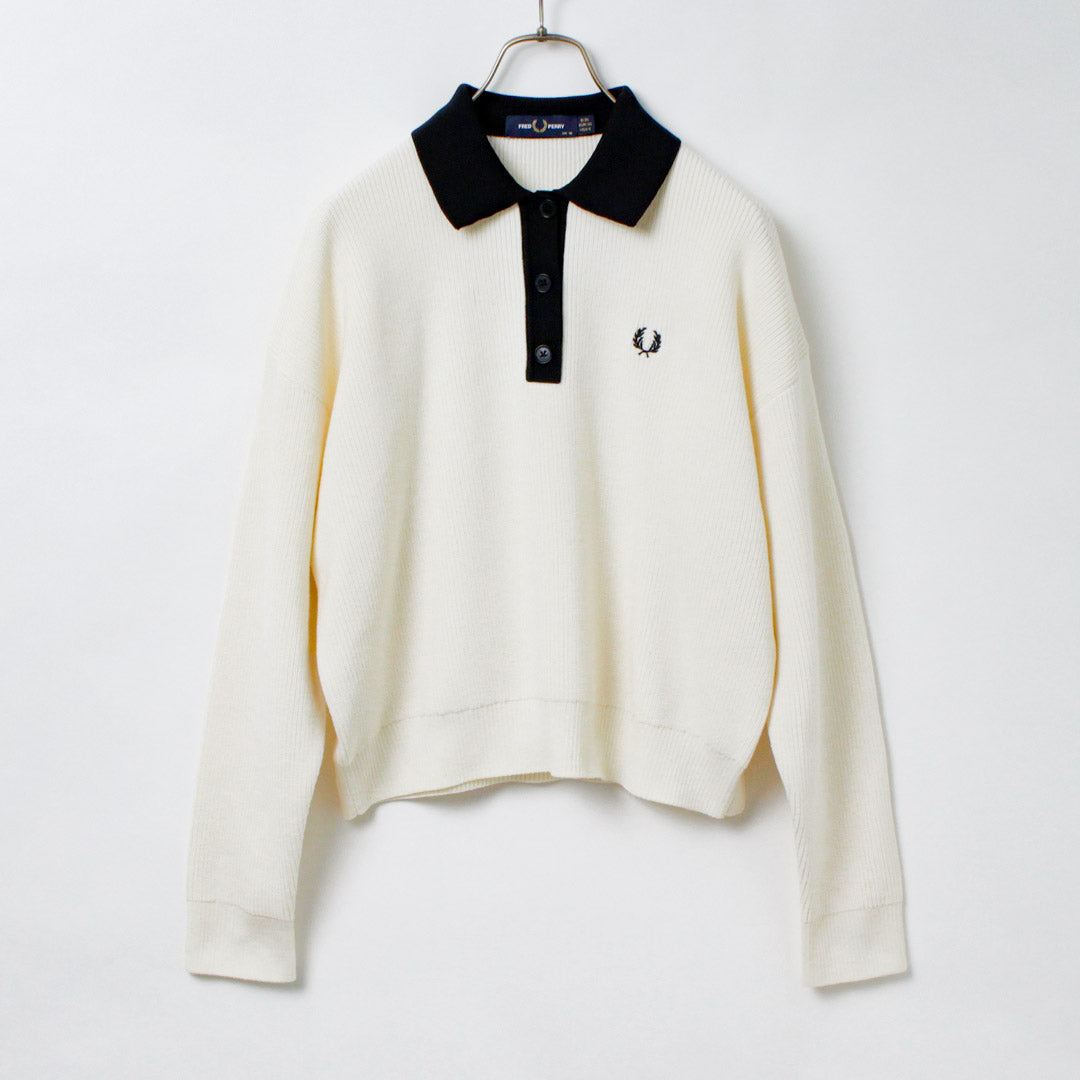 FRED PERRY（フレッドペリー） ニットシャツ / ポロシャツ 長袖 レディース セーター 襟付き｜ROCOCO ONLINE STORE