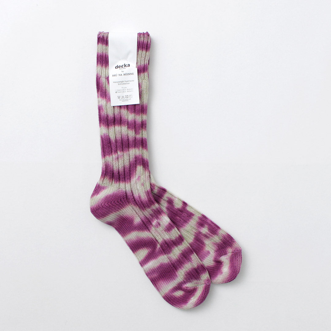 DECKA QUALITY SOCKS（デカ） ヘビーウエイト タイダイソックス / ユニセックス 靴下 厚手 クルーソックス 日本製 Heavyweight Dyed Socks