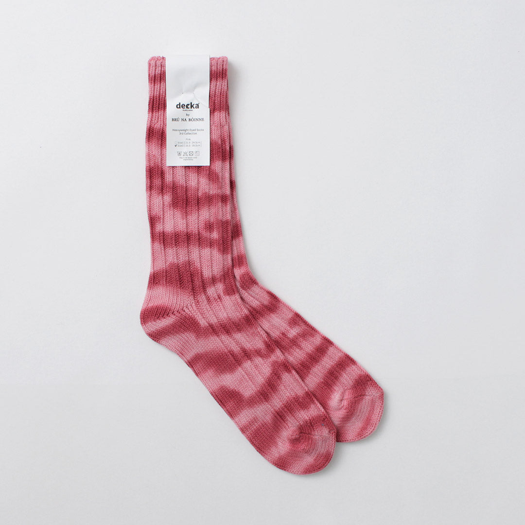 DECKA QUALITY SOCKS（デカ） ヘビーウエイト タイダイソックス / ユニセックス 靴下 厚手 クルーソックス 日本製  Heavyweight Dyed Socks｜ROCOCO ONLINE STORE