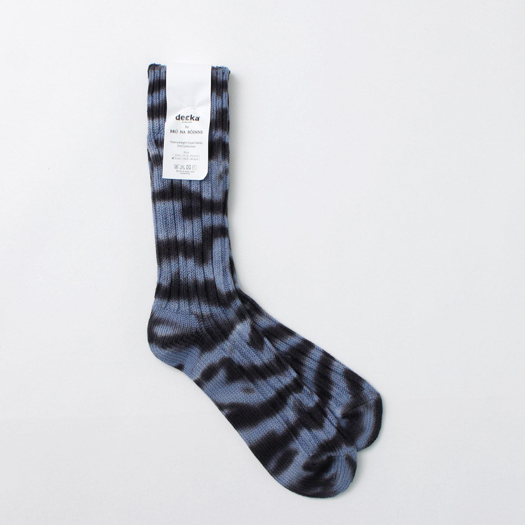 DECKA QUALITY SOCKS（デカ） ヘビーウエイト タイダイソックス / ユニセックス 靴下 厚手 クルーソックス 日本製 Heavyweight Dyed Socks