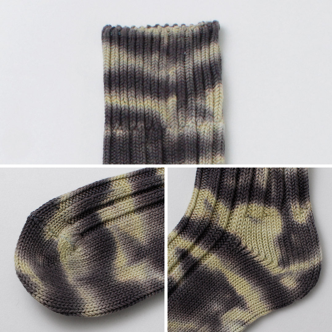 DECKA QUALITY SOCKS（デカ） ヘビーウエイト タイダイソックス / ユニセックス 靴下 厚手 クルーソックス 日本製 Heavyweight Dyed Socks