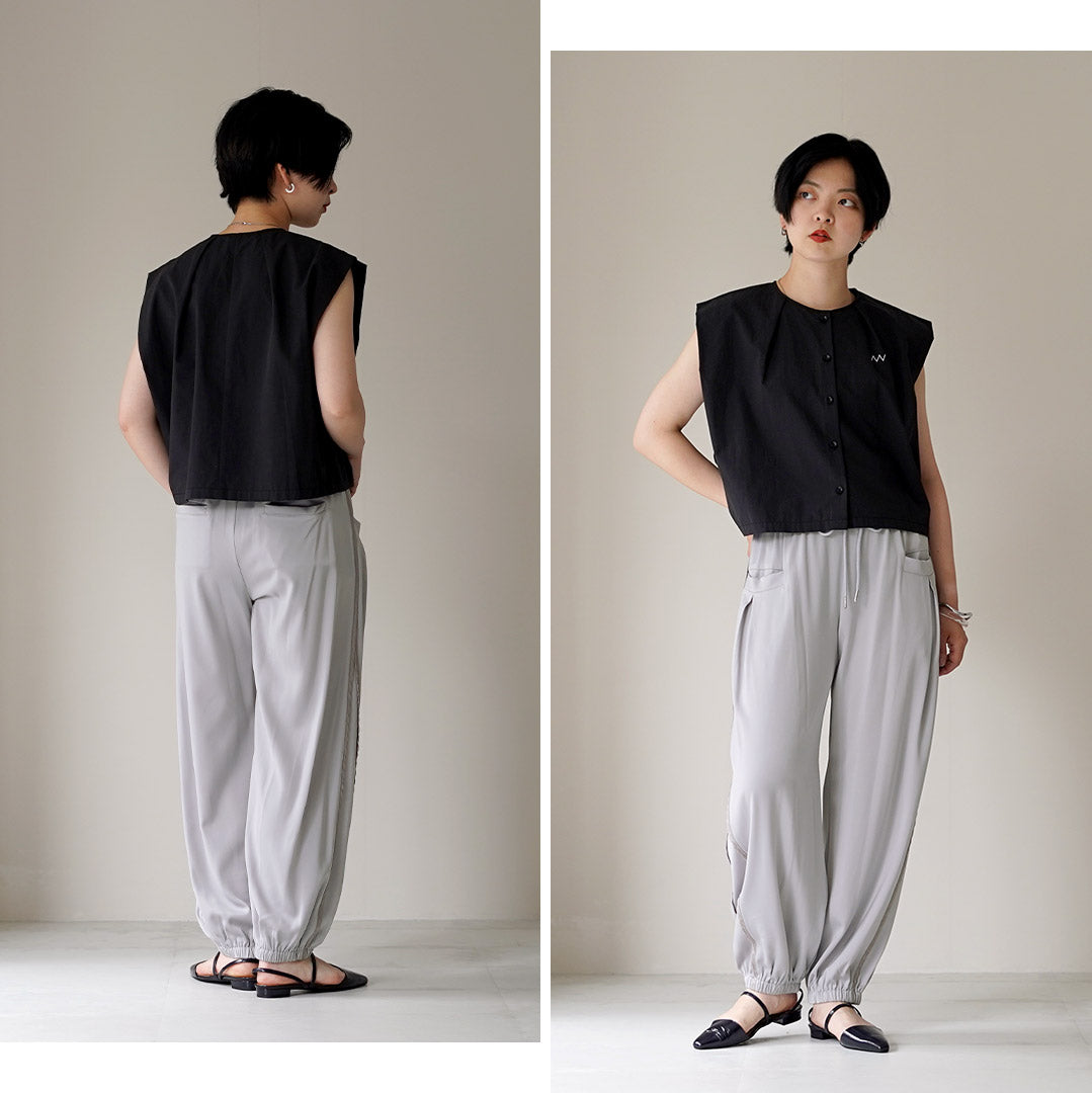 【70％OFF】CYAN TOKYO（シアン トーキョー） ワッシャーライン サテン ジョグパンツ