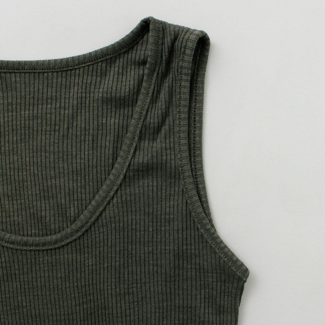 JOHA（ヨハ） Kate ウールシルク タンクトップ Undershirt / レディース インナー 肌着 絹 Uネック 無地