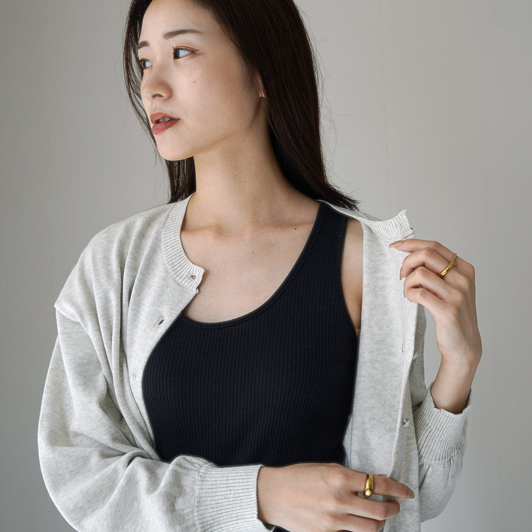 JOHA（ヨハ） Kate ウールシルク タンクトップ Undershirt / レディース インナー 肌着 絹 Uネック 無地