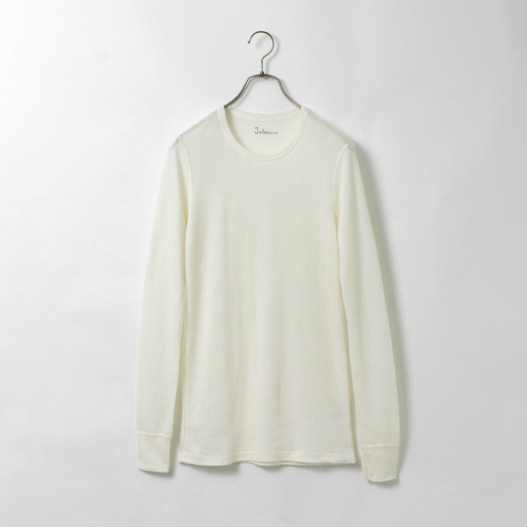 JOHA（ヨハ） 100%メリノウール ロングスリーブTシャツ / メンズ トップス インナー 長袖 クルーネック 無地 CHRISTOPHER BLOUSE