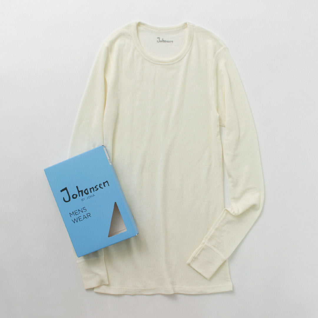 JOHA（ヨハ） 100%メリノウール ロングスリーブTシャツ / メンズ トップス インナー 長袖 クルーネック 無地 CHRISTOPHER BLOUSE