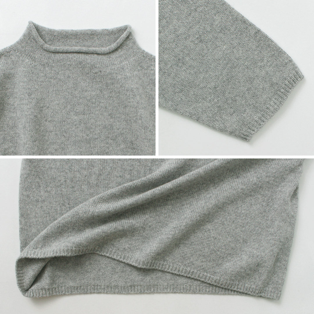 MAO MADE（マオメイド）JAPAN KNIT エアヤーン コットン モックネック プルオーバー