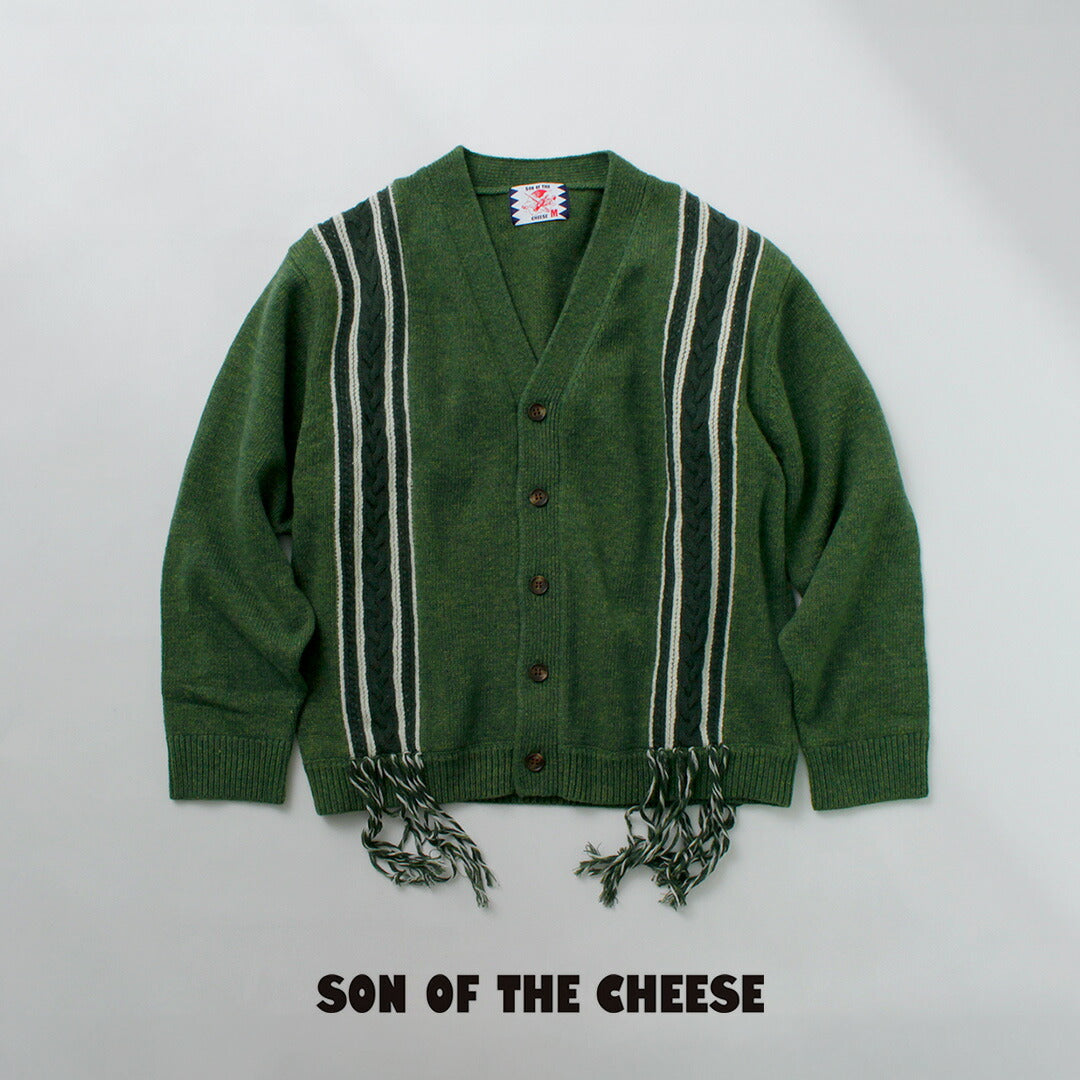 SON OF THE CHEESE（サノバチーズ） フリンジニット カーディガン / トップス カーディガン ウール メンズ FRINGE KNIT  CARDIGAN｜ROCOCO ONLINE STORE